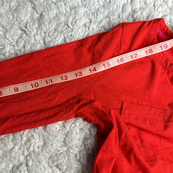 Boden 100% Cotton Pop of Color Lightweight 3/4 Sleeve Red Shirt Pocket M11 - Picture 10 of 10